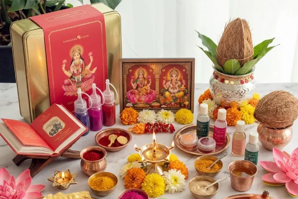 Complete pooja samagri arrangement