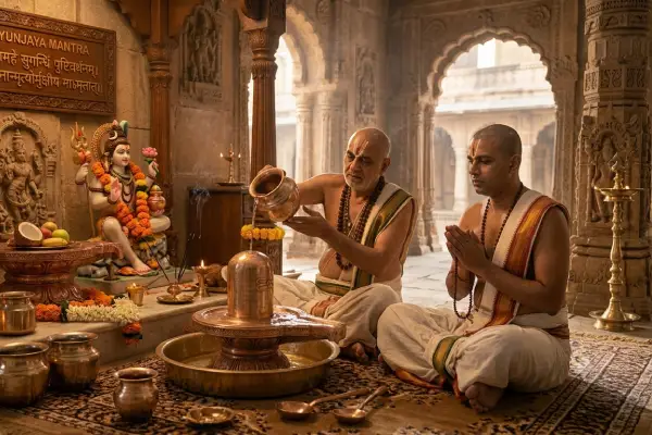 Rudrabhishek with holy water